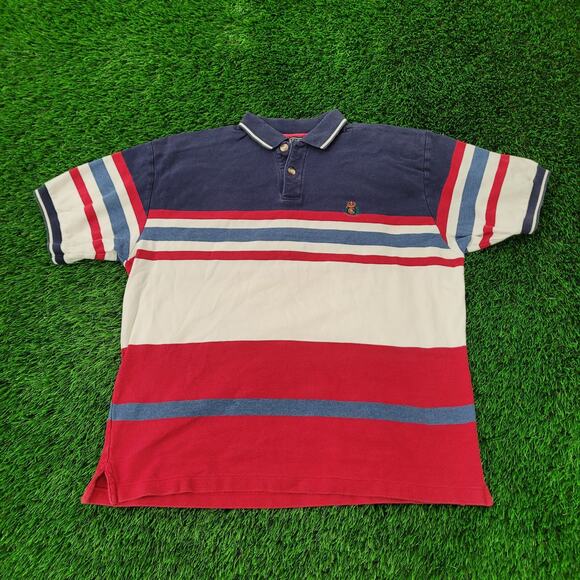 Chaps Ralph-Lauren Polo Shirt Large 24x27 Colorblock - Picture 1 of 12